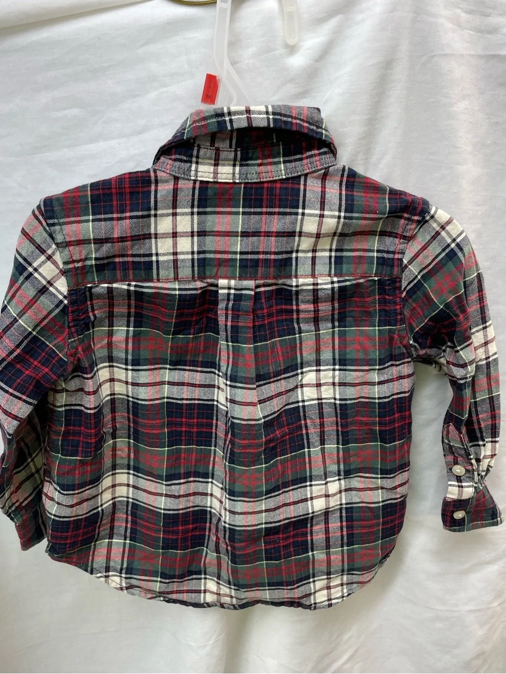 Ralph Lauren Boys' Red, Navy & Green Plaid Button-Down Shirt sz 18mos